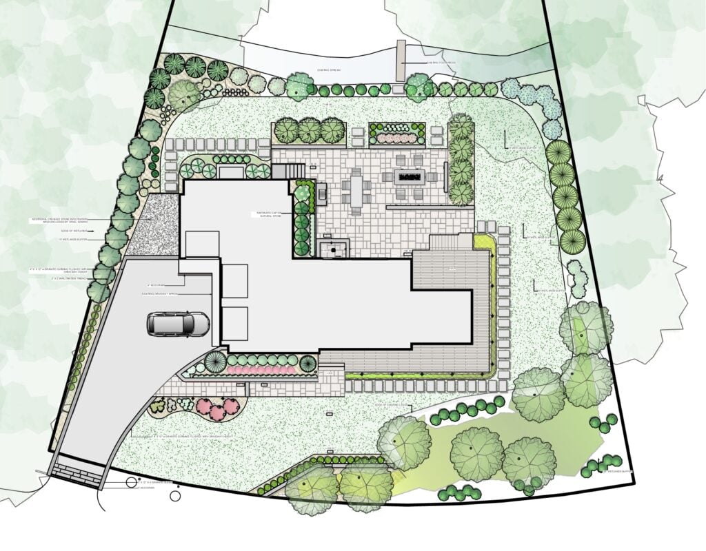A Fresh Backyard Landscape - Design Project in Newton, MA